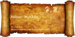 Héber Miklós névjegykártya
